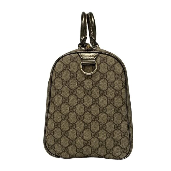 Auth GUCCI GG Plus/GG Supreme 193603 Gray Beige PVC Patent Leather - Handbag - Picture 2 of 16